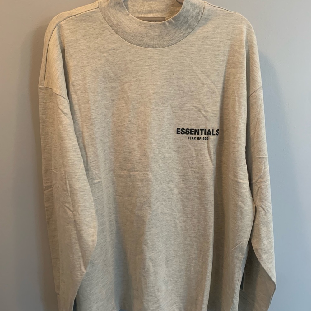 Fear of God Essentials Long Sleeve T Shirt SS22 Light Oatmeal